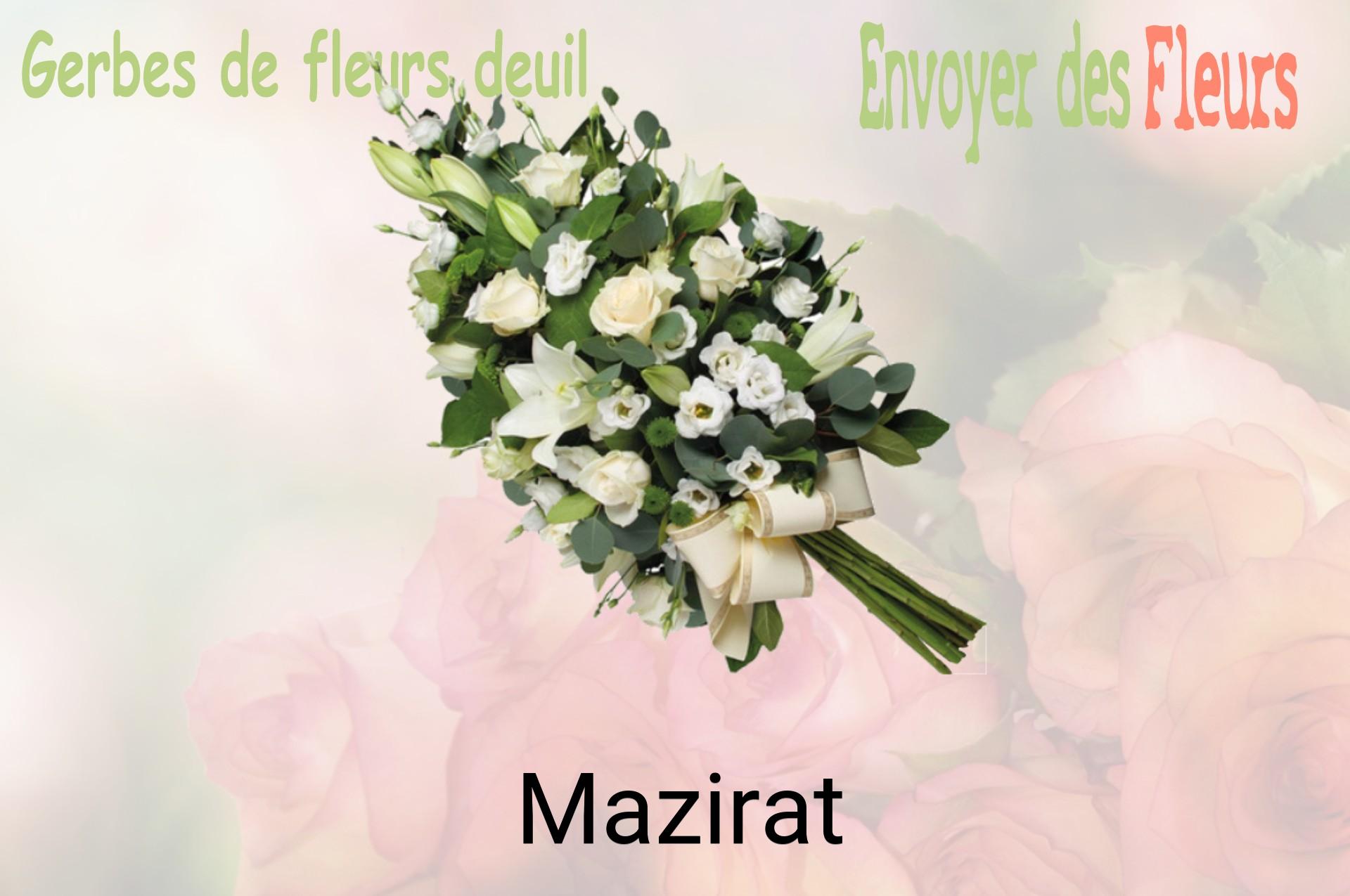 Gerbe de fleurs de deuil livrée à Mazirat